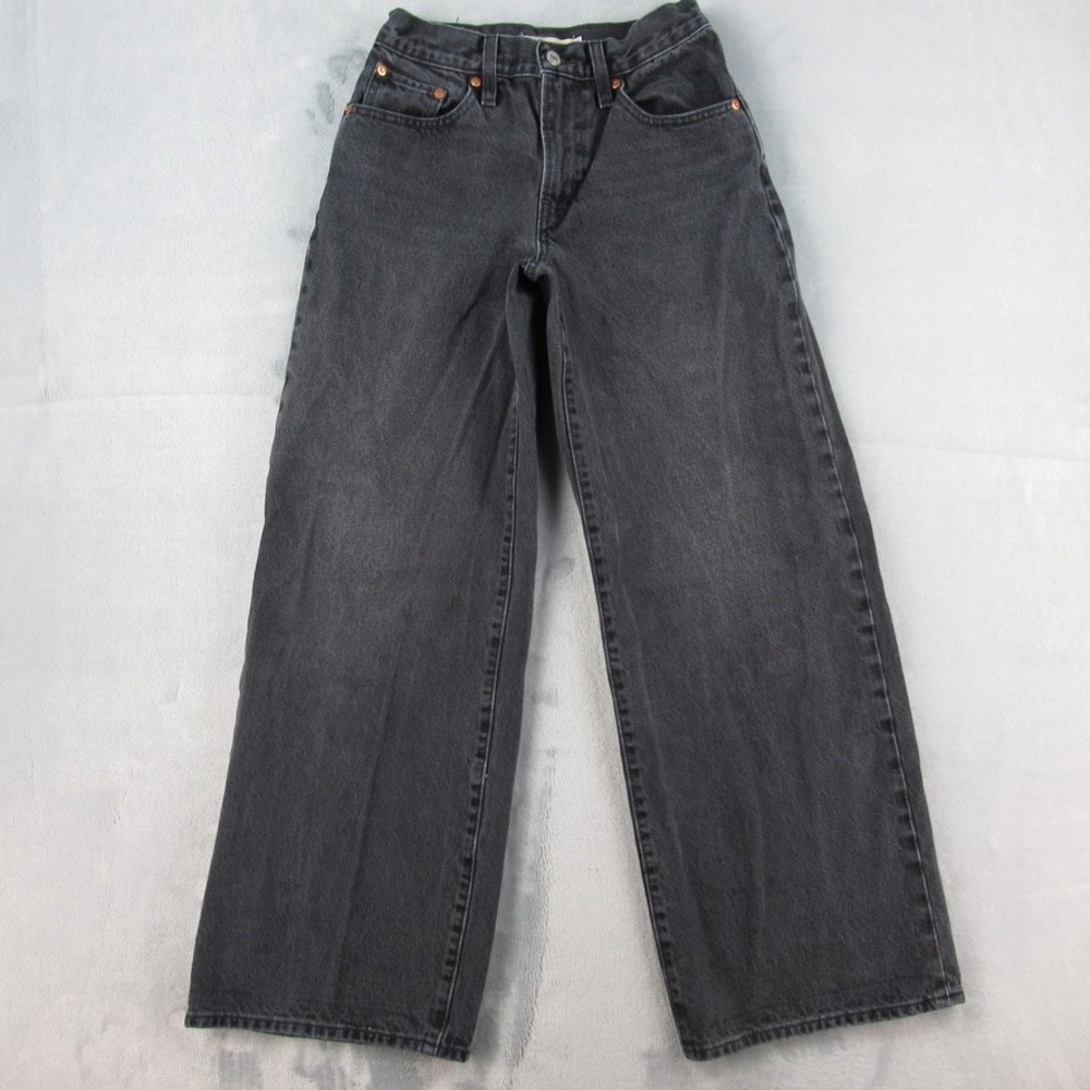 Levi's Premium XL Straight Wide Leg Jeans Black W24 L31 A8701-0003 Mens Womens